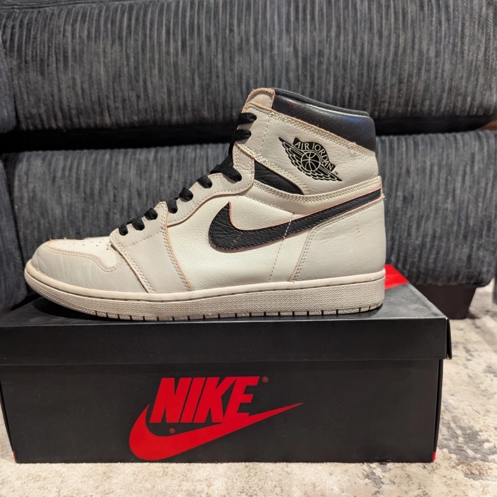 Nike Air Jordan High-Top Sneakers - Cream and Black